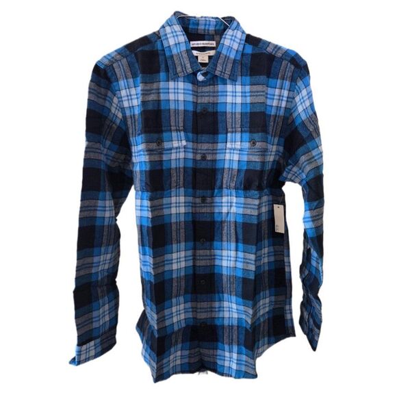New Men's Long-Sleeve Button Down Tartan Plaid Two-Pocket Flannel Shirt - Picture 1 of 4